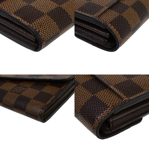 Auth LOUIS VUITTON Portefeuille Sarah Long Bifold Wallet Damier Ebene - Picture 2 of 8